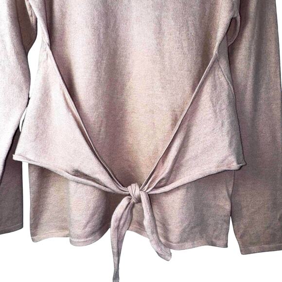 Kerisma Tan Long Sleeve Sweater with Front Tie Accent | Size Small - Picture 2 of 6